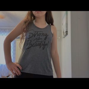 Strong is Beautiful Gray OldNavy Athletic Tank Top